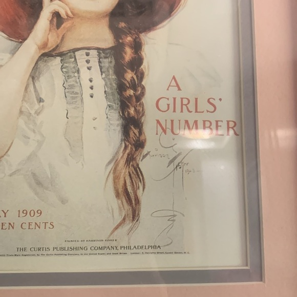 The Ladies’ Home Journal wall art vintage hanging wooden frame MMC lady in a hat - Picture 4 of 5